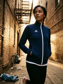 Adidas Women Sports Jackets Breathable Packable Warm Daily Training Commuting Blue H57528 - Team Navy Blue - View 2
