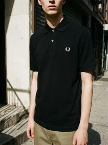Fred Perry قميص بولو رجالي أسود - الأسود - مشاهدة 5