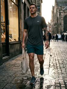 Under Armour تي شيرتات وقمصان رياضية للرجال ناعمة ومتينة ومريحة للاستخدام اليومي وعطلة نهاية الأسبوع والتدريب 1382801-025 - رمادي غامق - مشاهدة 7