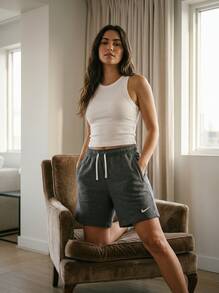 Nike Women Sports Shorts Lightweight Versatile Quick-Dry Beach Sports Weekend Grey IB1243-071 - Grey - View 5