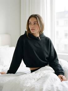 Adidas Women's Sports Sweatshirts Comfortable Versatile Breathable Training Commuting Weekend Black JM4485 - Black - View 3