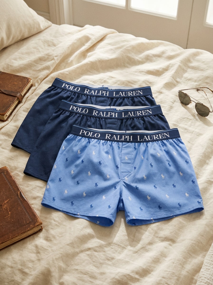 Ralph Lauren ملابس رجالية سريعة الجفاف وقابلة للتنفس وصديقة للبشرة للسفر والرياضة والمكتب 714830273 - BLUE/GREY - مشاهدة 1