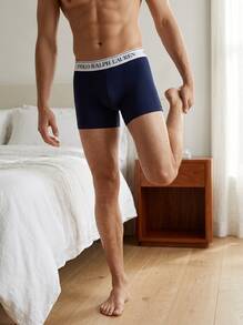 Ralph Lauren Men Boxers Breathable Seamless Elastic Daily Home Travel 714830299 - NAVY/WHITE - View 6