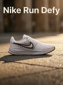 Nike Run Defy Men Casual Athletic Shoes Classic Retro Cushioned Commuting Office Weekend Black HM9593-101 - Black/White - View 2
