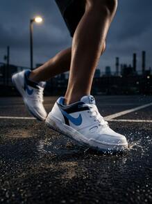 Nike Women Sneakers Leather Lightweight Cushioned Durable Gym Training Black FV5929-102-Import - White/Black/Polar - View 4