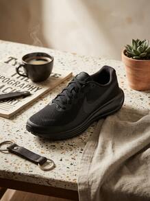 Nike أحذية رياضية كاجوال للرجال من ريفولوشن بتصميم ريترو مبطن فاخر للتنقل والمكتب وعطلة نهاية الأسبوع باللون الأسود HJ9198-002 - الأسود - مشاهدة 2
