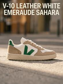 Veja Men Casual Athletic Shoes Comfortable Versatile Modern Weekend Walking Running Beige VX0503146 - EXTRA-wHITE_EMERAUDE_SAHARA - View 2