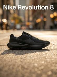 Nike أحذية رياضية كاجوال للرجال من ريفولوشن بتصميم ريترو مبطن فاخر للتنقل والمكتب وعطلة نهاية الأسبوع باللون الأسود HJ9198-002 - الأسود - مشاهدة 1