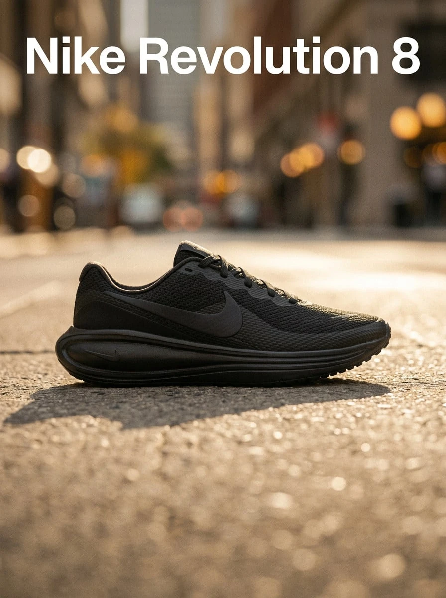 Nike أحذية رياضية كاجوال للرجال من ريفولوشن بتصميم ريترو مبطن فاخر للتنقل والمكتب وعطلة نهاية الأسبوع باللون الأسود HJ9198-002 - الأسود - مشاهدة 1