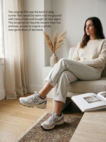 New Balance 740 أحذية رياضية كاجوال للنساء مريحة متعددة الاستخدامات حديثة للتنقل والمكتب وعطلة نهاية الأسبوع باللون الأخضر U7402EL - Medusa Green - مشاهدة 6