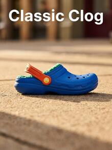 Crocs الأطفال الصغار الكلاسيكية المبطنة الأزرق البرق / متعدد الألوان CR207009 - متعدد الألوان - مشاهدة 2