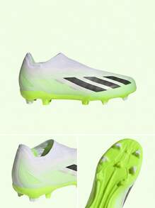 Adidas بوت أطفال لاسلكية للأرض الصلبة X Crazyfast.1 لون أبيض سحابي / أسود أساسي / ليمون لامع IE6644 - أبيض وأسود - مشاهدة 4