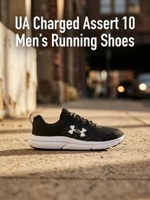 Under Armour CHARGED ASSERT Men's Running Shoes Durable Snug Fit Supportive Commuting Training Marathon Black 3026175-001 - Black - View 1