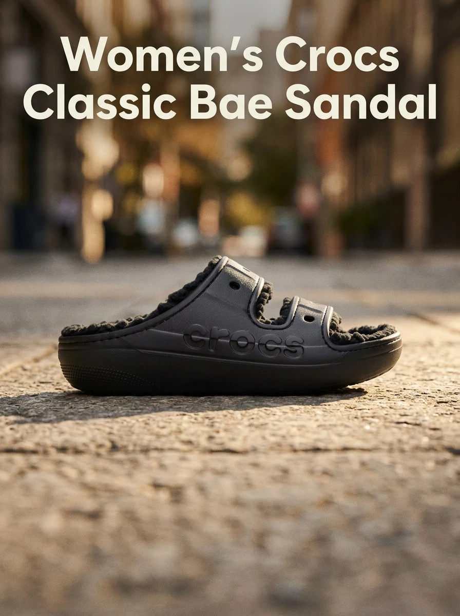 Crocs صنادل رجالية سوداء Baya Cozzzy CR210073 - الأسود - مشاهدة 1