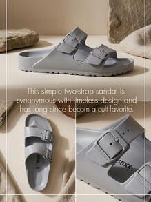 Birkenstock أريزونا إسنشلز صنادل مسطحة للنساء من مادة EVA باللون الرمادي 1027592 - Stone Coin - مشاهدة 4