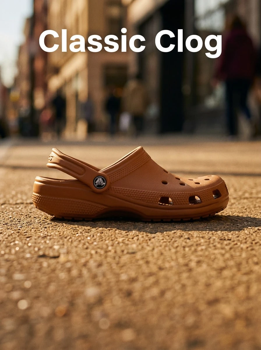 Crocs صنادل رياضية كلاسيكية للرجال سريعة الجفاف سهلة التنسيق مضادة للانزلاق للتسوق اليومي والشاطئ باللون البني 10001-21N - بني - مشاهدة 1