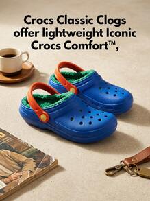 Crocs الأطفال الصغار الكلاسيكية المبطنة الأزرق البرق / متعدد الألوان CR207009 - متعدد الألوان - مشاهدة 3