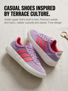 Adidas Barreda Teen Sneakers Lace-Up Heritage Flexible Weekend Casual Outing Red JR0761 - Purple - View 2