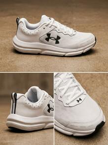 Under Armour أحذية تدريب رجالية Charged Assert 10 باللون الأبيض والأسود 3026175 - رمادي - مشاهدة 4