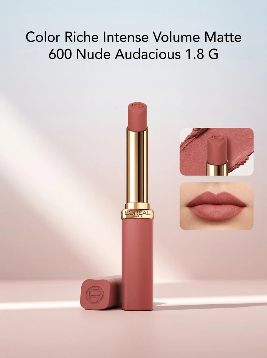 L’Oreal Paris Color Riche Intense Volume Matte 600 Nude Audacious 1.8 G – Lipstick, Intense Matte Finish, For Women, Nude Audacious, Suitable For Daily Makeup Routine - 600 Nude Audacious - View 1
