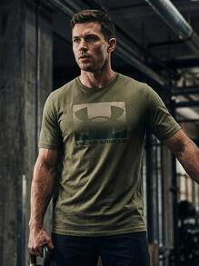 Under Armour تي شيرتات وقمصان رياضية للرجال من TECH متينة ومريحة ومتعددة الاستخدامات للرياضة اليومية وعطلة نهاية الأسبوع باللون الأخضر 1386793-390 - Marine OD Green / Bayou - مشاهدة 2