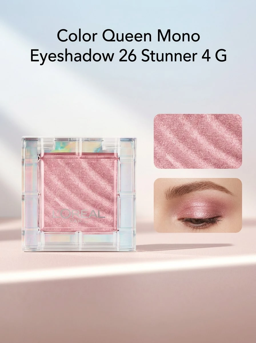 Color Queen Mono Eyeshadow 26 Stunner 4 G – Eyeshadow, High Pigmentation, For Makeup Enthusiasts, Rose Gold, Oil-In-Powder Formula, Suitable For Daily Eye Makeup - 26 Stunner - View 1