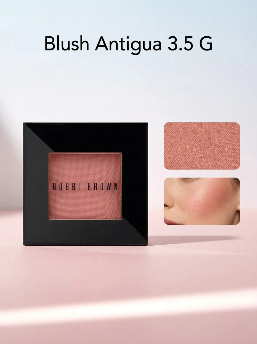 Bobbi Brown Blush Antigua 3.5 G – Illuminating Face Powder For Radiant Glow, Silk-Texture Cheek Color With Shimmer Finish, Long-Wearing Pressed Powder For All Skin Tones, Professional Makeup Essential For Daily Use - Antigua - View 1