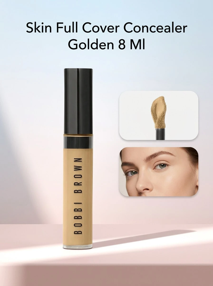 Bobbi Brown Skin Full Cover Concealer Golden 8 Ml – Concealer, Long-Wear, For Women With Dark Circles, Medium Tan, Suitable For Daily Makeup Routine - Golden - View 1