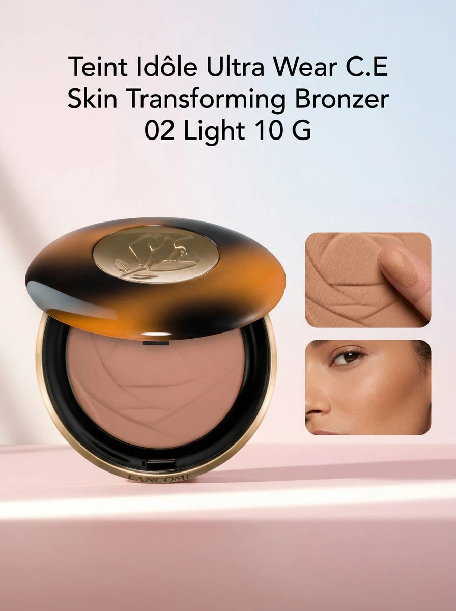 Lancôme Teint Idôle Ultra Wear C.E Skin Transforming Bronzer 02 Light 10 G – Bronzer, Long-Lasting, For Light Skin Tones, 02 Light, Vitamin C, Suitable For Daily Makeup Routine - 02 Light - View 1