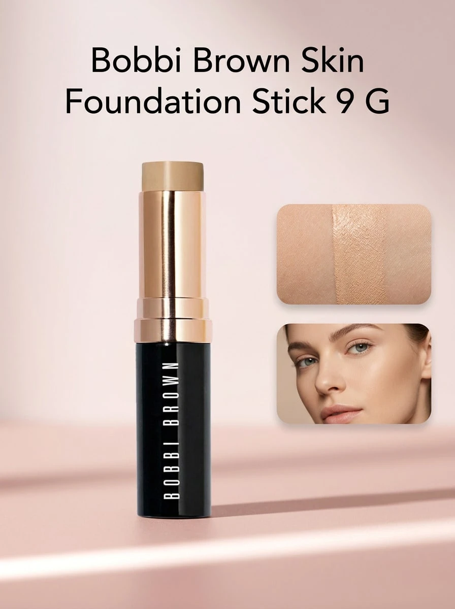 Bobbi Brown Skin Foundation Stick 9 G – Foundation Stick, Full Coverage, For All Skin Types, Beige, Olive Extract, Suitable For Daily Makeup Routine - N-032 Sand - View 1