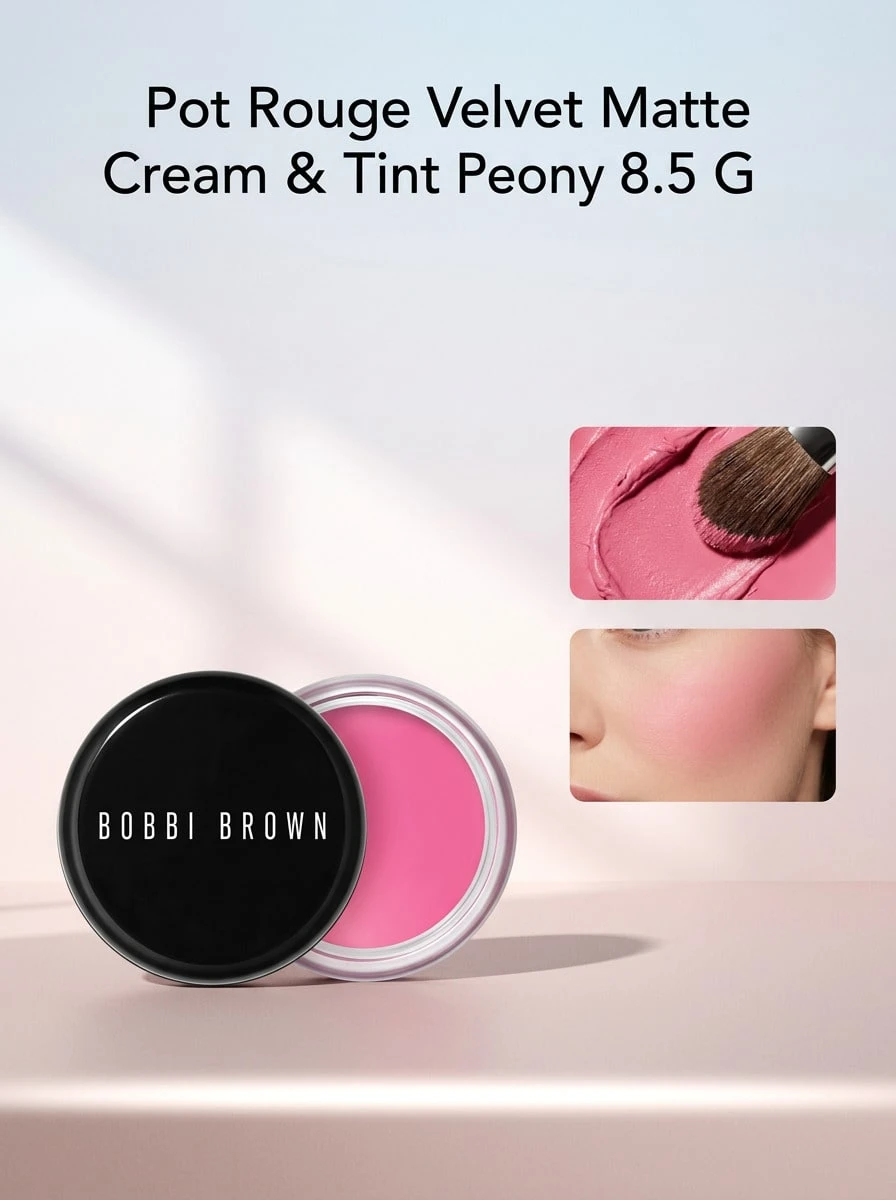 Bobbi Brown Pot Rouge Velvet Matte Cream Blush & Tint Peony 8.5 G – Cream Blush, Velvet Matte Finish, For Women, Peony, Suitable For Daily Makeup Routine - Peony - View 1