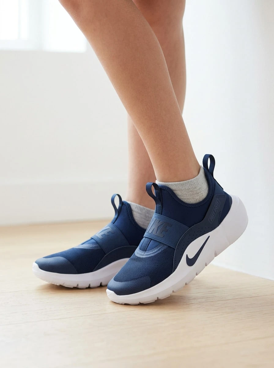 Nike Flex Runner Kids Sneakers Responsive Comfortable Versatile Weekend Walking Running IF2893-400 - Blue - View 1