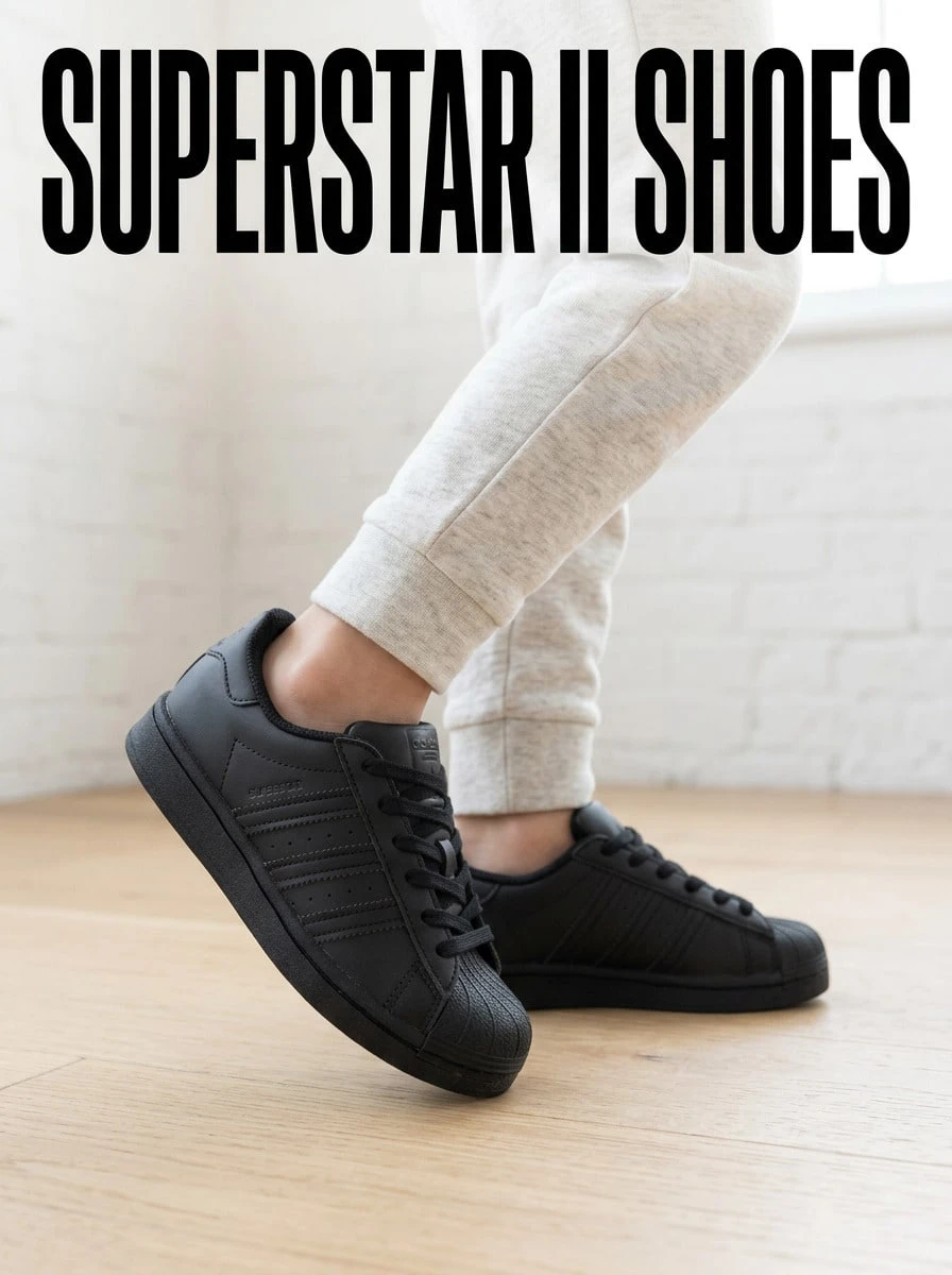 Adidas Superstar Kids' Sneakers Classic Retro Comfortable Walking Outing Commuting Black FU7715 - Black - View 1