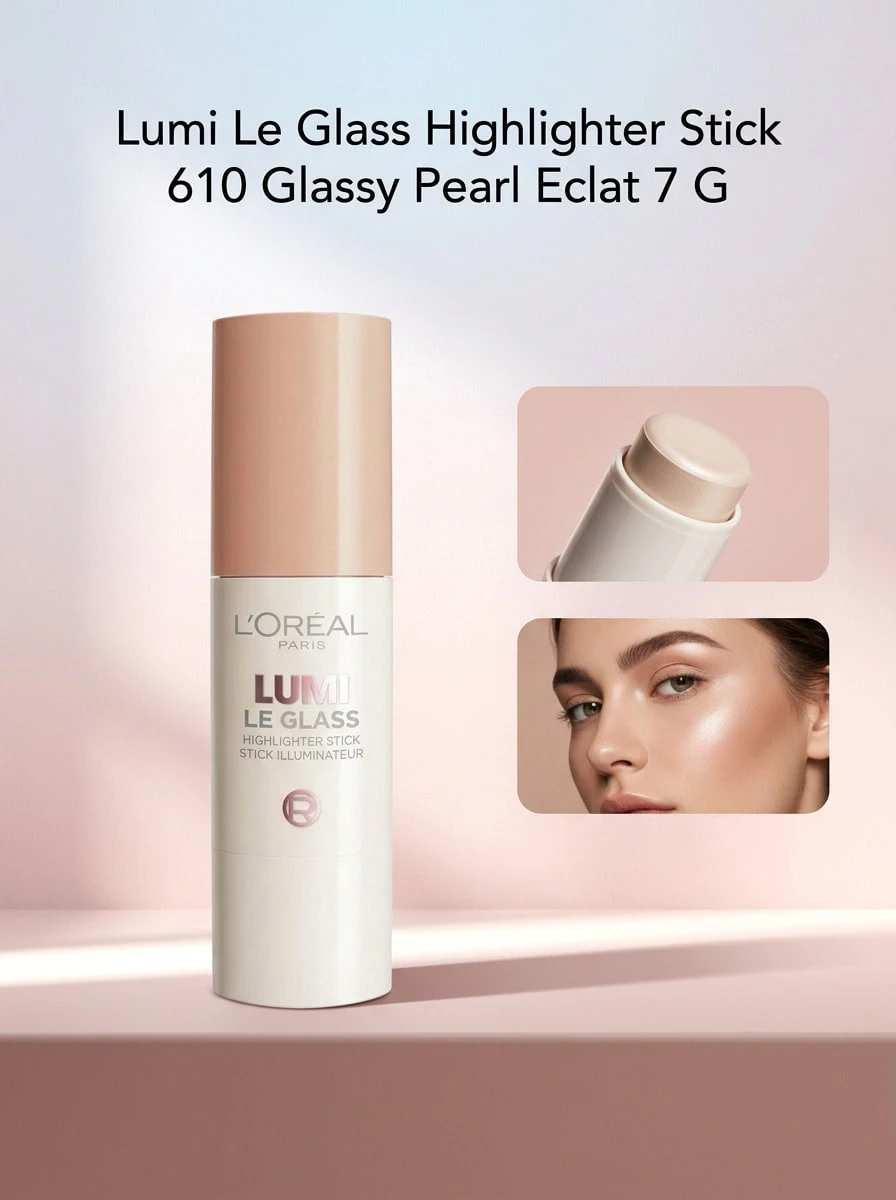 Lumi Le Glass Highlighter Stick 610 Glassy Pearl Eclat 7 G – Highlighter Stick, Dewy Finish, For Women, Glassy Pearl, Suitable For Daily Makeup Routine - 610 Glassy Pearl Eclat - View 1