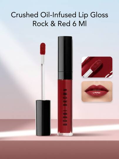Bobbi Brown Crushed Oil-Infused Lip Gloss Rock & Red 6 Ml – Lip Gloss, High-Shine Finish, For Women, Rock & Red, Nutrient-Rich Oils, Suitable For Daily Wear