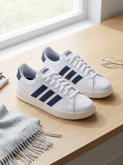 Adidas Grand Court Men's Casual Athletic Shoes Rubber Outsole Breathable Sporty Running School Casual White IH1478