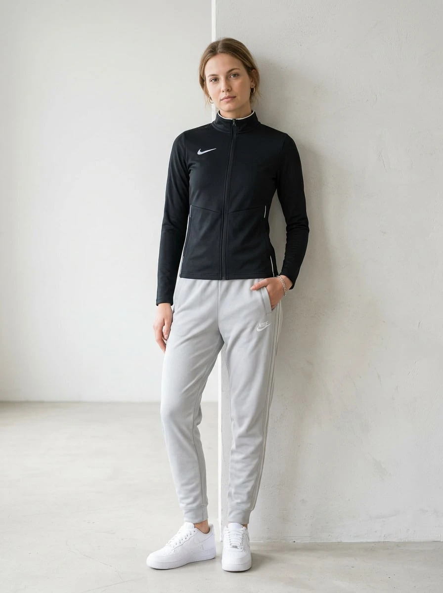 Nike جاكيت رياضي نسائي بارك 26 باللون الأسود - أبيض - مشاهدة 1