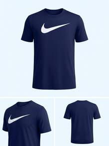 Nike قميص رجالي Dri-Fit بشعار Swoosh - أزرق نيلي - أزرق بحري - مشاهدة 4