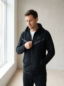 Nike Men's Sports Jackets Comfortable Stretchy Versatile Weekend Commuting Outdoor Black HV0949 010 - Black - View 5