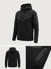 Nike Men's Sports Jackets Comfortable Stretchy Versatile Weekend Commuting Outdoor Black HV0949 010 - Black - View 3