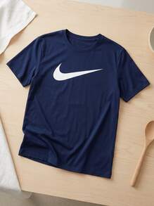 Nike قميص رجالي Dri-Fit بشعار Swoosh - أزرق نيلي - أزرق بحري - مشاهدة 2