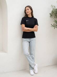 Nike Women's Ball Sports Apparel Versatile Comfortable Easy To Match Commuting Sports Outdoor Black HV8178-010 - Black and White - View 3