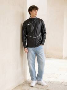 Nike Men's Sports Jackets Adjustable Warm Stretchy Hiking Daily Training Black HM7265-010 - Black and White - View 5
