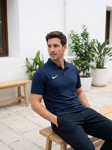 Nike Men's Sport Polos Breathable Stretchy Durable Daily Commuting School Blue IB1193-410 - Navy Blue - View 4