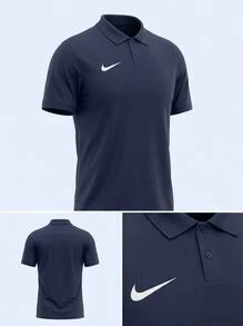 Nike Men's Sport Polos Breathable Stretchy Durable Daily Commuting School Blue IB1193-410 - Navy Blue - View 5
