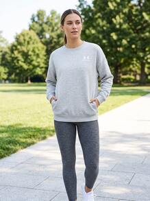 Under Armour Women's Sports Sweatshirts Breathable Lightweight Stretchy School Sports Commuting Grey 1379475-012 - Light Grey - View 3
