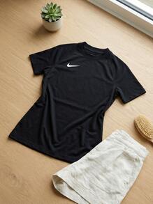 Nike Women's Ball Sports Apparel Versatile Comfortable Easy To Match Commuting Sports Outdoor Black HV8178-010 - Black and White - View 2