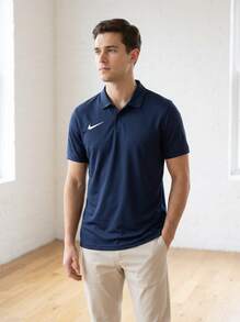 Nike Men's Sport Polos Breathable Stretchy Durable Daily Commuting School Blue IB1193-410 - Navy Blue - View 3