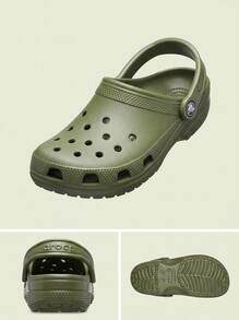 Crocs CLASSIC CLOG Women's Clogs Lightweight Versatile Comfortable Walking Vacation Travel Green 10001-309 - Army Green - View 4
