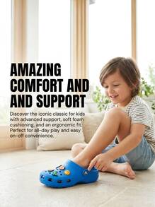 Crocs CLASSIC CLOG Kids' Clogs Lightweight Versatile Comfortable Daily Weekend Beach Blue 206990-4KZ - Blue Bolt - View 6